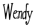 The image is of the word Wendy stylized in a cursive script.