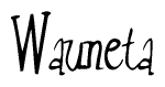 The image is a stylized text or script that reads 'Wauneta' in a cursive or calligraphic font.