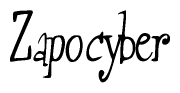 The image contains the word 'Zapocyber' written in a cursive, stylized font.