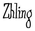 The image contains the word 'Zhling' written in a cursive, stylized font.