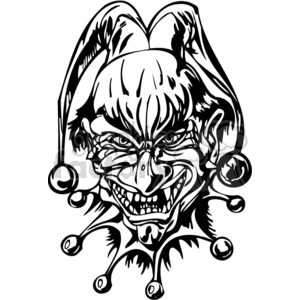 Evil Angry Clown Tattoo Art Design