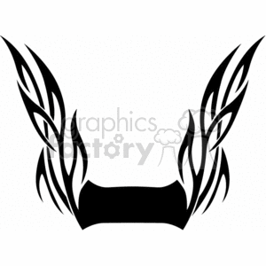 A black and white tribal wing design with intricate patterns on both sides.