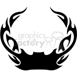 Black tribal flame tattoo design resembling a crown or wings with curved, pointed shapes.