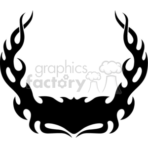 A black tribal flame design forming a crown-like shape.