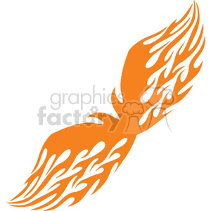Clipart image of orange flame-like wings.