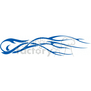 Abstract blue flame design in clipart style.