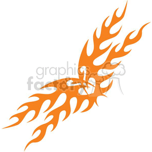 Stylized orange flame butterfly clipart image with intricate wing design.