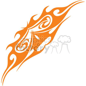 Orange Tribal Flame Tattoo Design