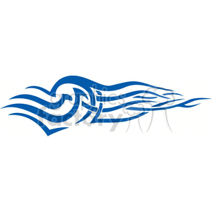 Abstract blue wave design in clipart style with flowing lines.