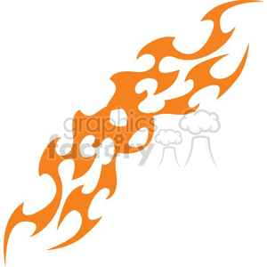 An orange flame tribal tattoo design clipart image.