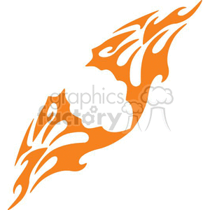 Abstract Orange Tribal Flame Design