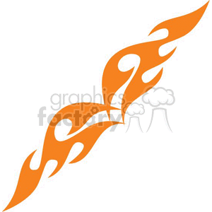 An abstract orange tribal flame vector art design. The image features an intricate, symmetrical pattern resembling flames, commonly used in tattoo designs and graphic arts for a stylized aesthetic look.