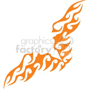 An orange tribal flame design clipart.