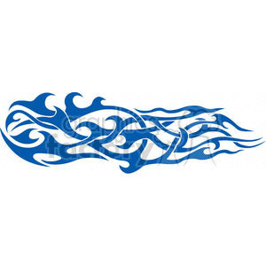 Blue Tribal Flame Vector Design