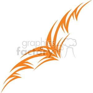 An orange tribal flame design in a vector format often used for tattoos or modern graphic designs.