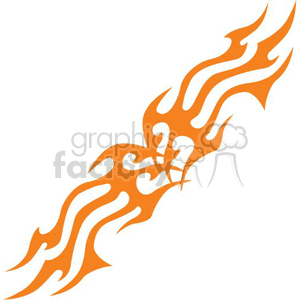 An orange tribal flame design in a diagonal pattern.