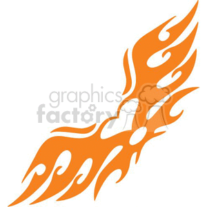 An orange flame wing clipart image with a wing shape created by dynamic flame patterns.