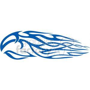 Blue tribal-style eagle head clipart with flowing lines.