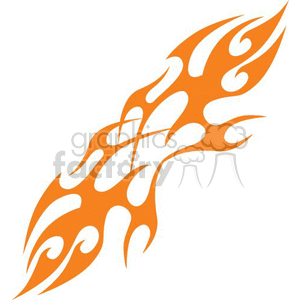 An orange tribal flame design, often used in tattoos and decorative artwork.