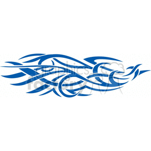A blue tribal-style abstract clipart with interwoven lines and curves, resembling a stylized bird with a prominent beak and tail.