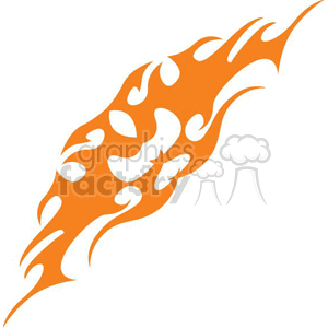 An abstract, orange flame clipart design with wavy, dynamic shapes.