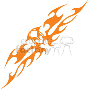 Abstract Orange Tribal Flame Tattoo