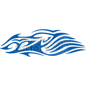 A stylized blue vector illustration of a wolf's head, featuring flowing, wave-like lines.