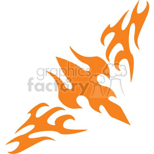 Orange flame tribal tattoo clipart with sharp, flowing edges.