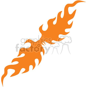This is a clipart image of symmetrical orange tribal flames facing each other.