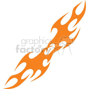 Vector clipart image of an orange flame pattern. The flame design is stylized and features multiple flame shapes connected in a wavy pattern.