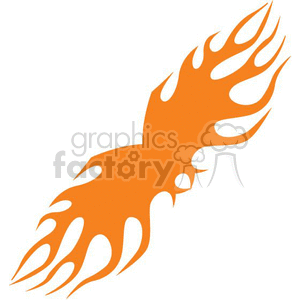 Abstract Orange Flame Wing Design
