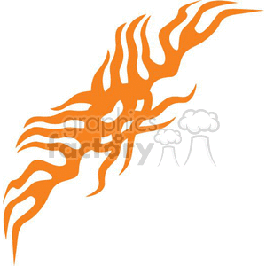 A clipart image of an abstract orange tribal flame design.