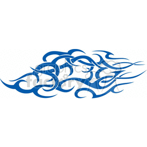 A blue tribal tattoo design clipart image featuring intricate and flowing patterns.