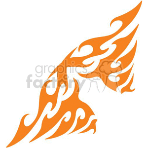 Abstract Orange Flame Wing