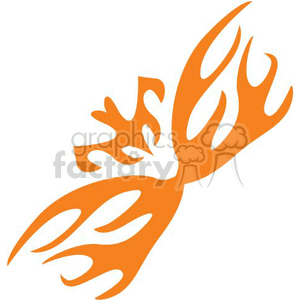 An abstract orange clipart of a stylized flame or fire design.