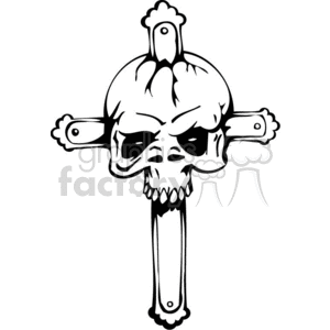 Skull with a cross going through it