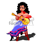 Senorita playing the guitar