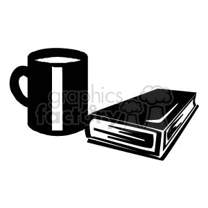 Coffee Cup and Book - Vinyl Ready Design