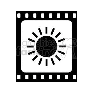 Sun Icon in Filmstrip Frame