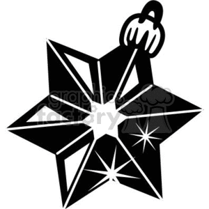 Black and White Star Christmas Tree Decoration clipart - Graphics Factory