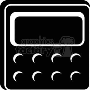 Black and white clipart image of a calculator designed for vinyl graphics.