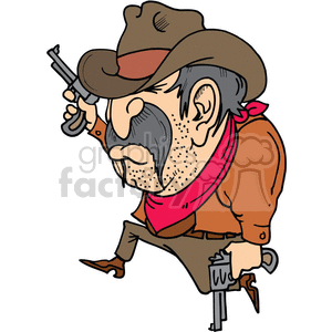 Cartoon Cowboy with Pistols