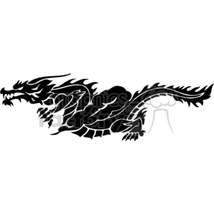 Stylized Dragon Silhouette - Vinyl Cutter Ready Design for Tattoos and Signage