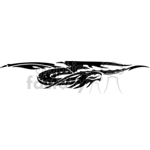 Tribal Dragon Silhouette - Vinyl-Ready Design for Tattoos and Signage
