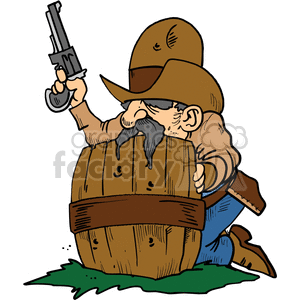 Funny Cowboy Gunslinger Cartoon