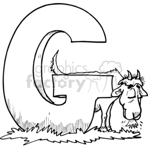 black and white letter G for goat
