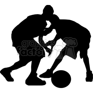 silhouette of two boys playing basketball