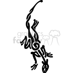The clipart image shows a stylized, tribal design of a lizard. The lizard appears to be in motion, with a long, curving body and detailed appendages that suggest a blend of abstract and naturalistic elements.