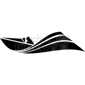 This clipart image shows a black and white vector graphic of a group of people on a boat, possibly on vacation. The boat is traveling through waves, leaving a wake behind it.