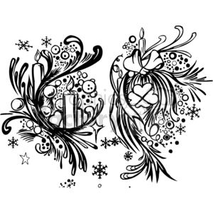 Festive Christmas Candle and Snowflake Design